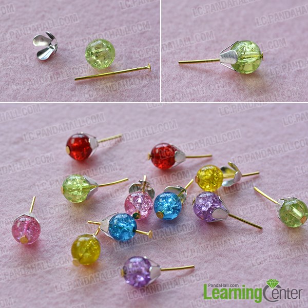 Make several crackle glass bead patterns