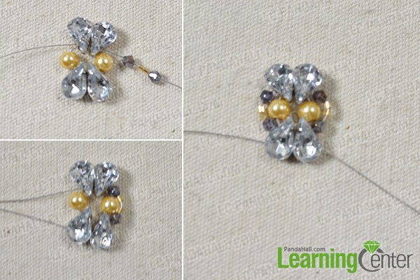 Add glass and pearl bead ornaments