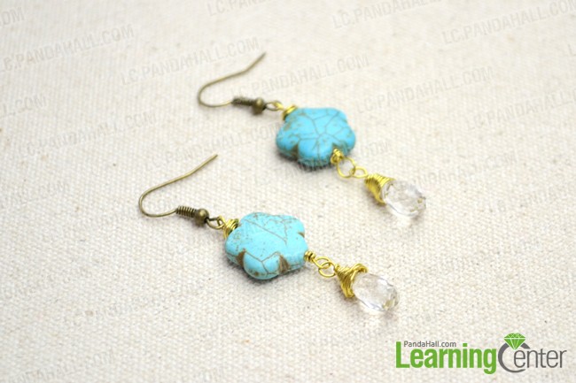 finished turquoise earrings