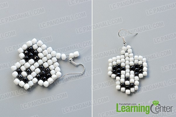 make the rest part of the white and black bead skull earrings