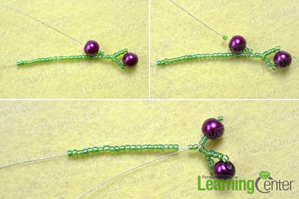 Make the branches of the beautiful beaded earrings design