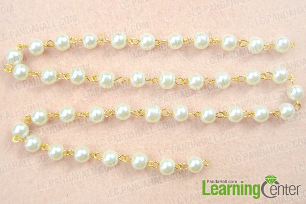 Make basic long pearl chain necklace