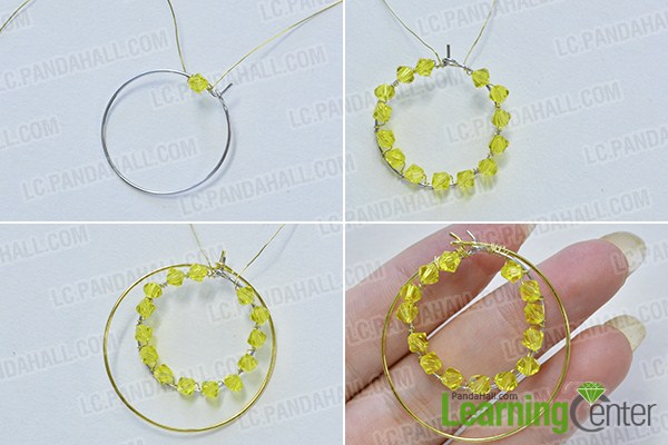 make the main part of the yellow hoop earrings 