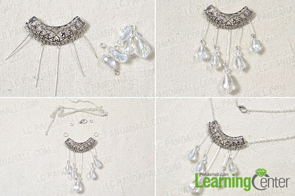 make the rest part of the clear glass bead pendant necklace