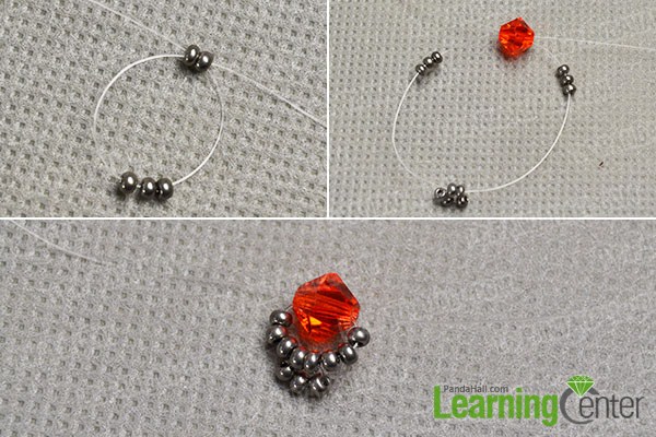 make the first part of the red glass bead bracelet
