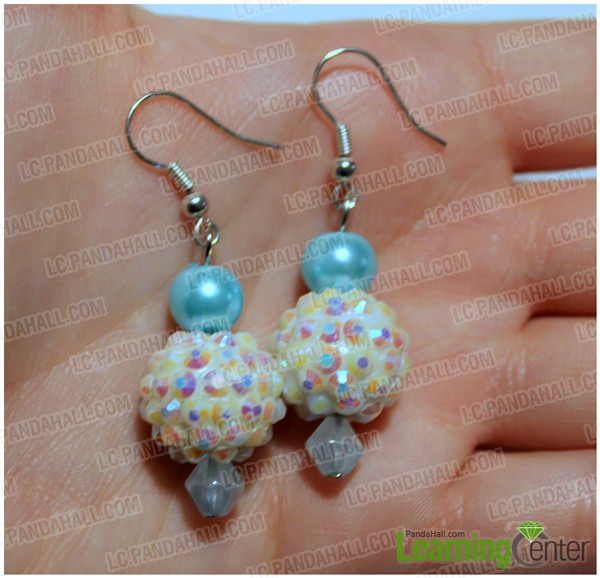 finished pearl rhinestone earrings 