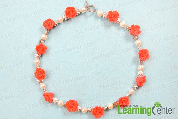 finish rose bead necklace