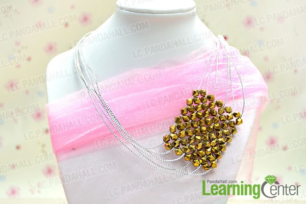 finished draped Diamond-shaped Pendant Necklace