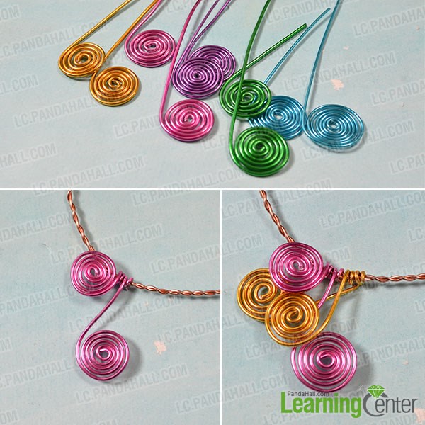 Make colorful wire wrapped ornaments