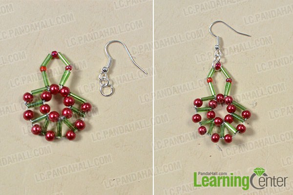  Link the bead drop with earring hook