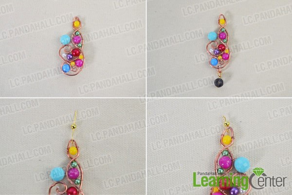 the rest parts of the colored wire wrapped earring
