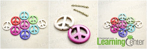 Make the focal peace sign bead pattern