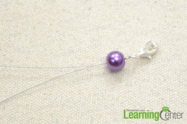  string one 10mm glass pearl on both wires