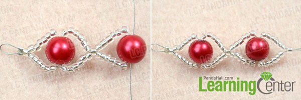 Make basic red pearl bracelet