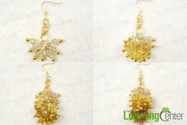 Make complete crystal cluster earrings