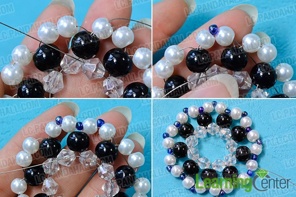 Add blue seed beads ornaments