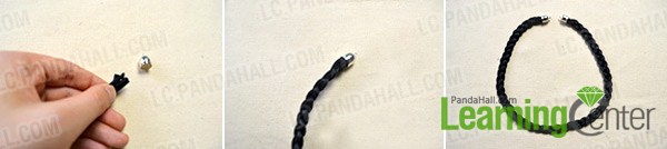 combine the two end parts of the braided nylon thread