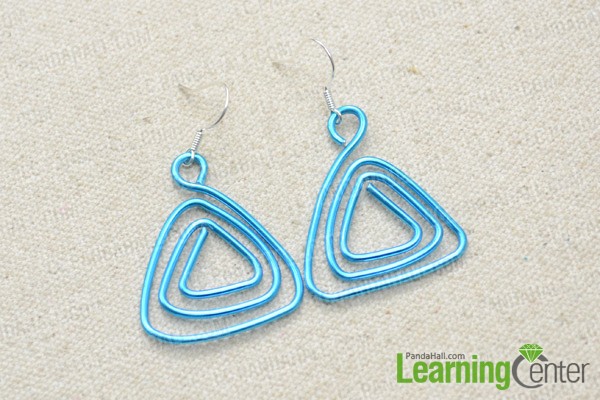 Finally wire wrapped hanger earrings look like this: