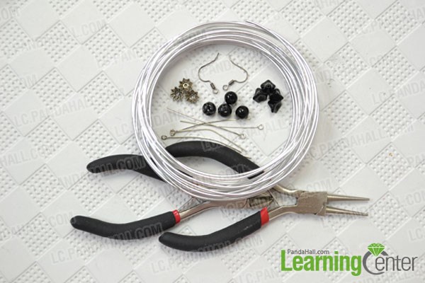 Materials needed in making teardrop chandelier earrings with wire