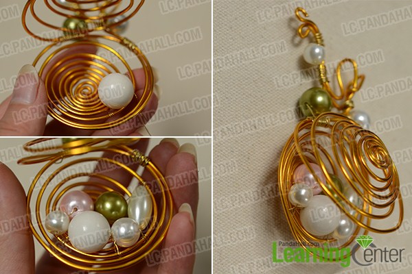  Wrap other pearl beads
