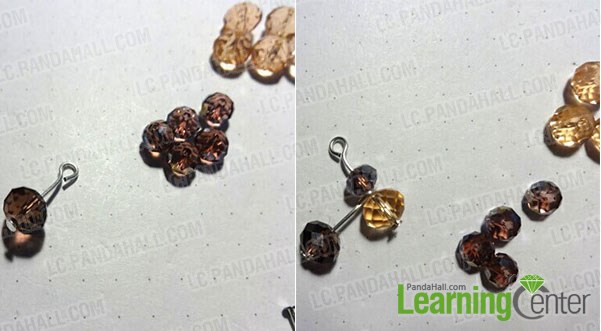 add glass beads onto headpins