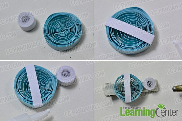 make a blue quilling paper hair clip