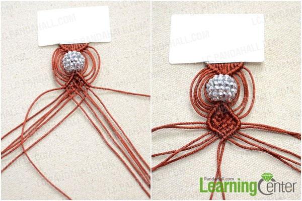 repeat the 2nd procedure to complete the netted pattern