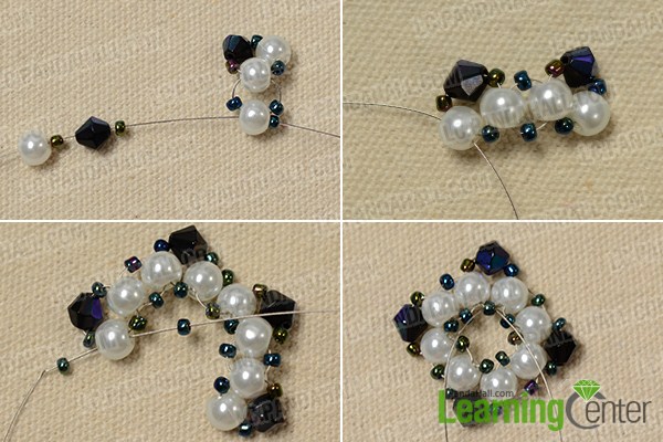 make the main part of the rhombus flower bead ring