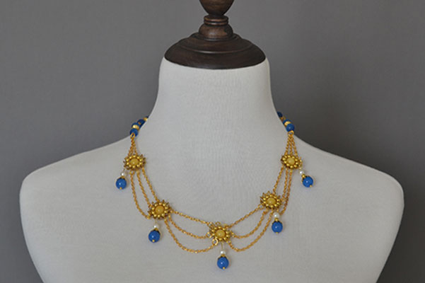 New Idea for Jewelry Making- How to Make a Beaded Flower Link Chain Necklace  