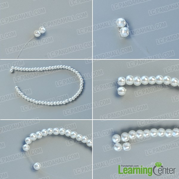 make the first part of the elegant pearl bracelet
