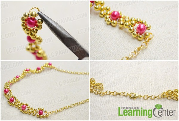 Step 3: Finish the beaded flower necklace