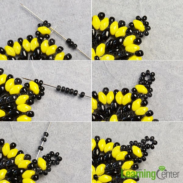 make the fifth part of the flower beads earrings