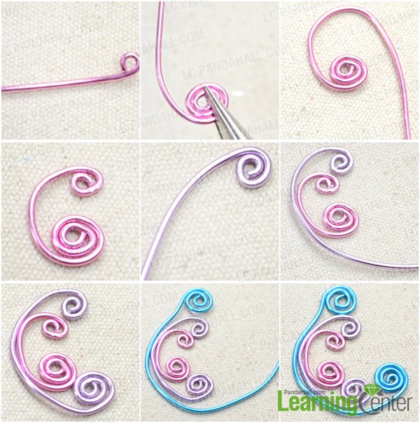 Step 1a: Wire wrap colorful waves