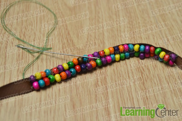 sew wood beads