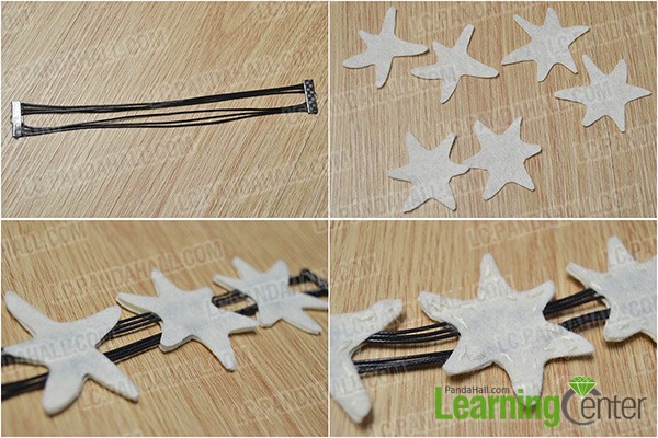 sew starfish shapes with bracelet