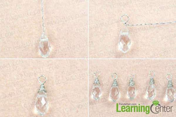 Make basic blue crystal earrings