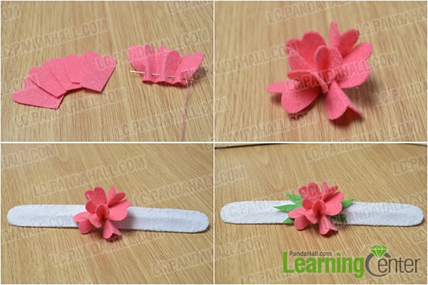 make a pink felt flower