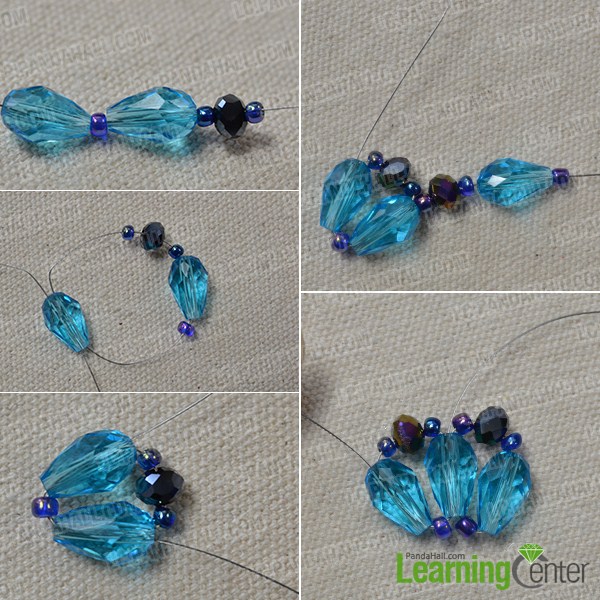 make the first bead flower for the blue charm necklace
