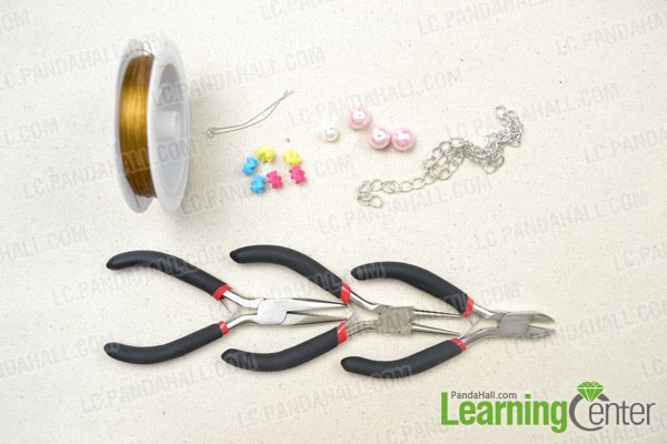 materials needed in making an easy wide beaded bracelet