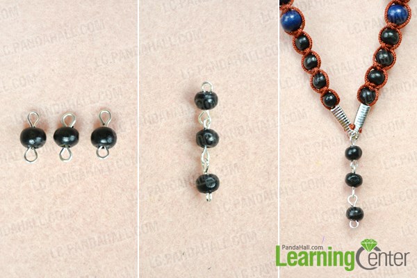 Finish the DIY wooden bead necklace for men