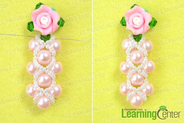 Finish pink rose earrings