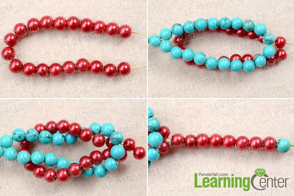  Make basic turquoise and pearl bracelet