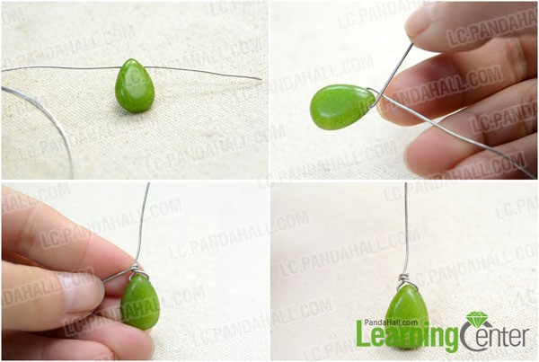 make the earrings dangle with bead and wire