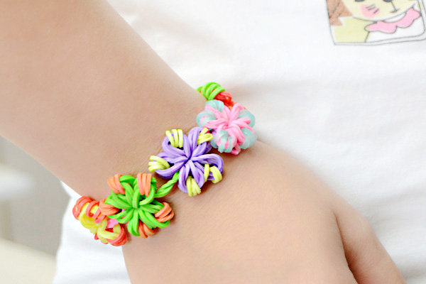 Candy Color Loom Flower Bracelet