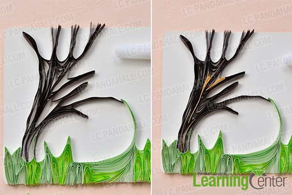make the tree part of the quilling paper tree greeting card