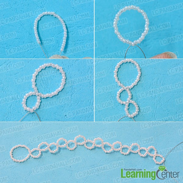 Step 1: Make basic beaded bracelet pattern