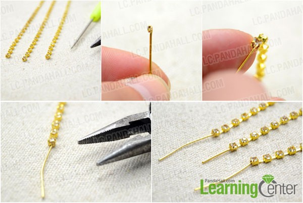 add one pin at the last bead on each chain