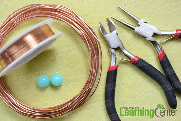 Materials needed in DIY braided wire bangle bracelet