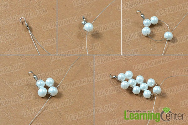 make the first part of the blue flower pearl necklace
