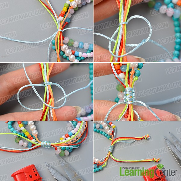 make the rest part of the colorful multi-strand bracelet